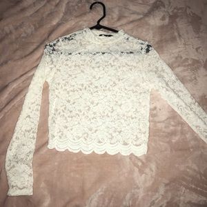 Sheer White Floral Longsleeve